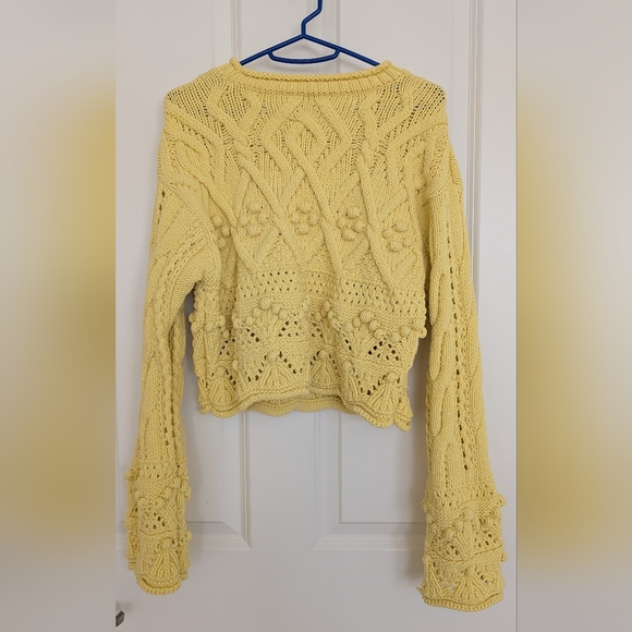 Zara Yellow Cable Knit Sweater - Picture 2 of 2
